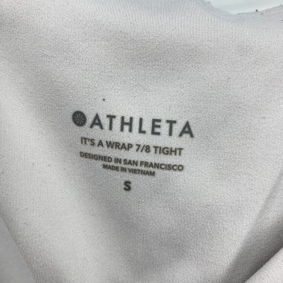 Athleta Its A Wrap 7/8 Tight Leggings Womens Size Small Black Laser Cut Detail - Picture 6 of 7